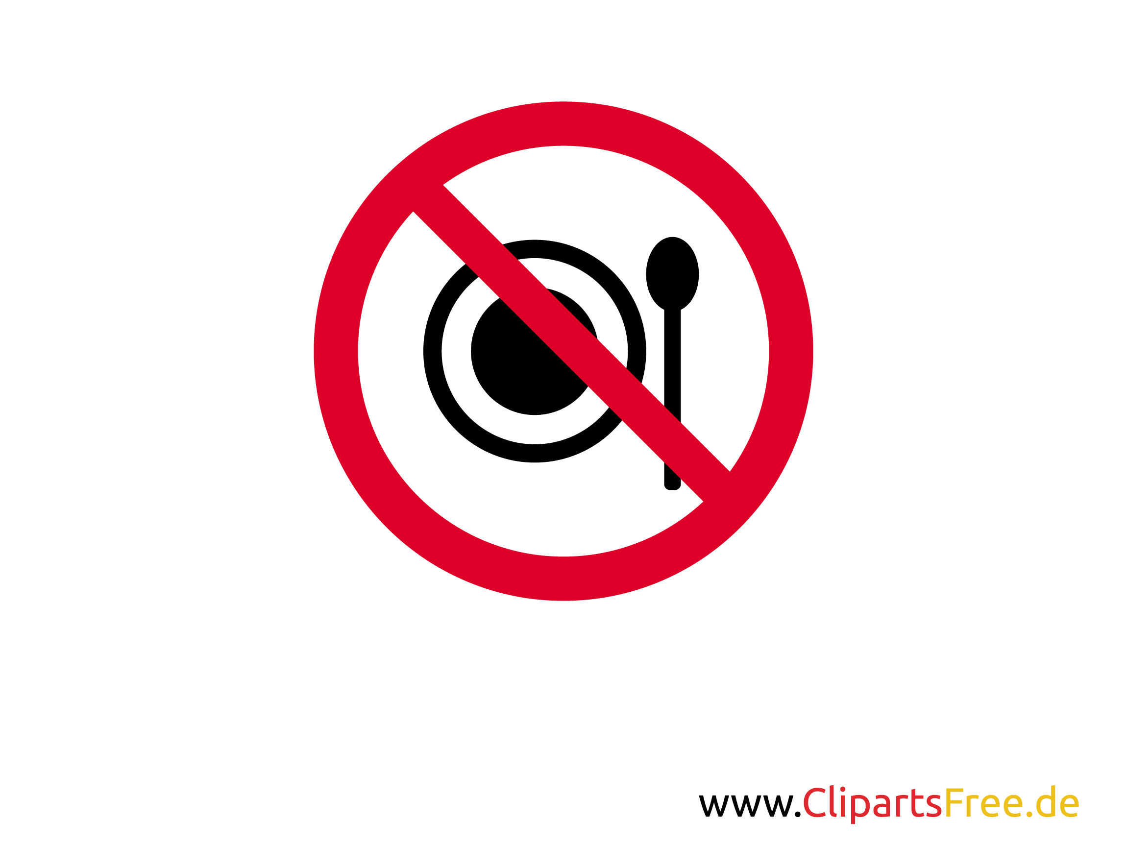 Verbotsschild Essen verboten zum Ausdrucken