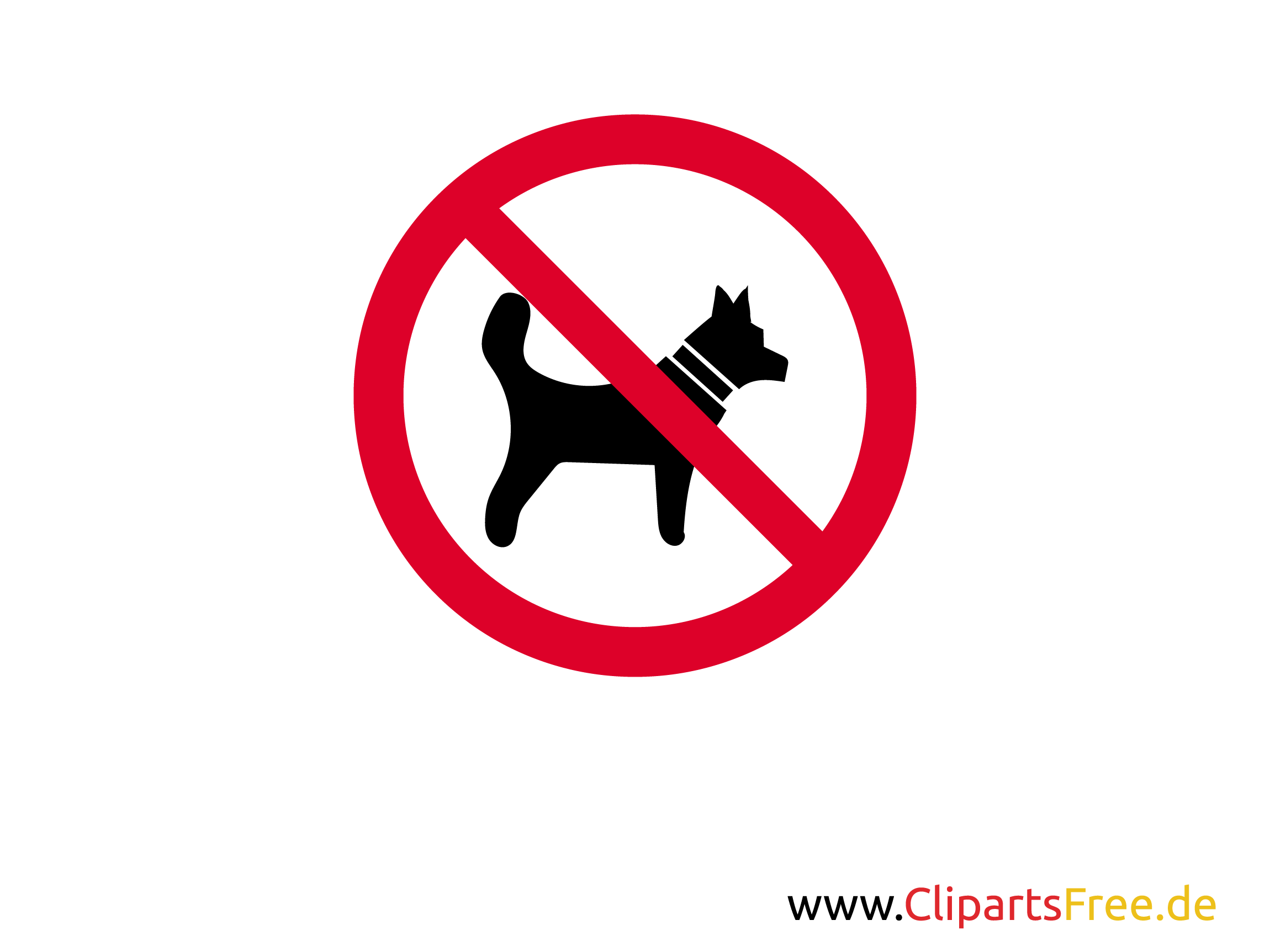 Verbotsschild keine Hunde zum Drucken