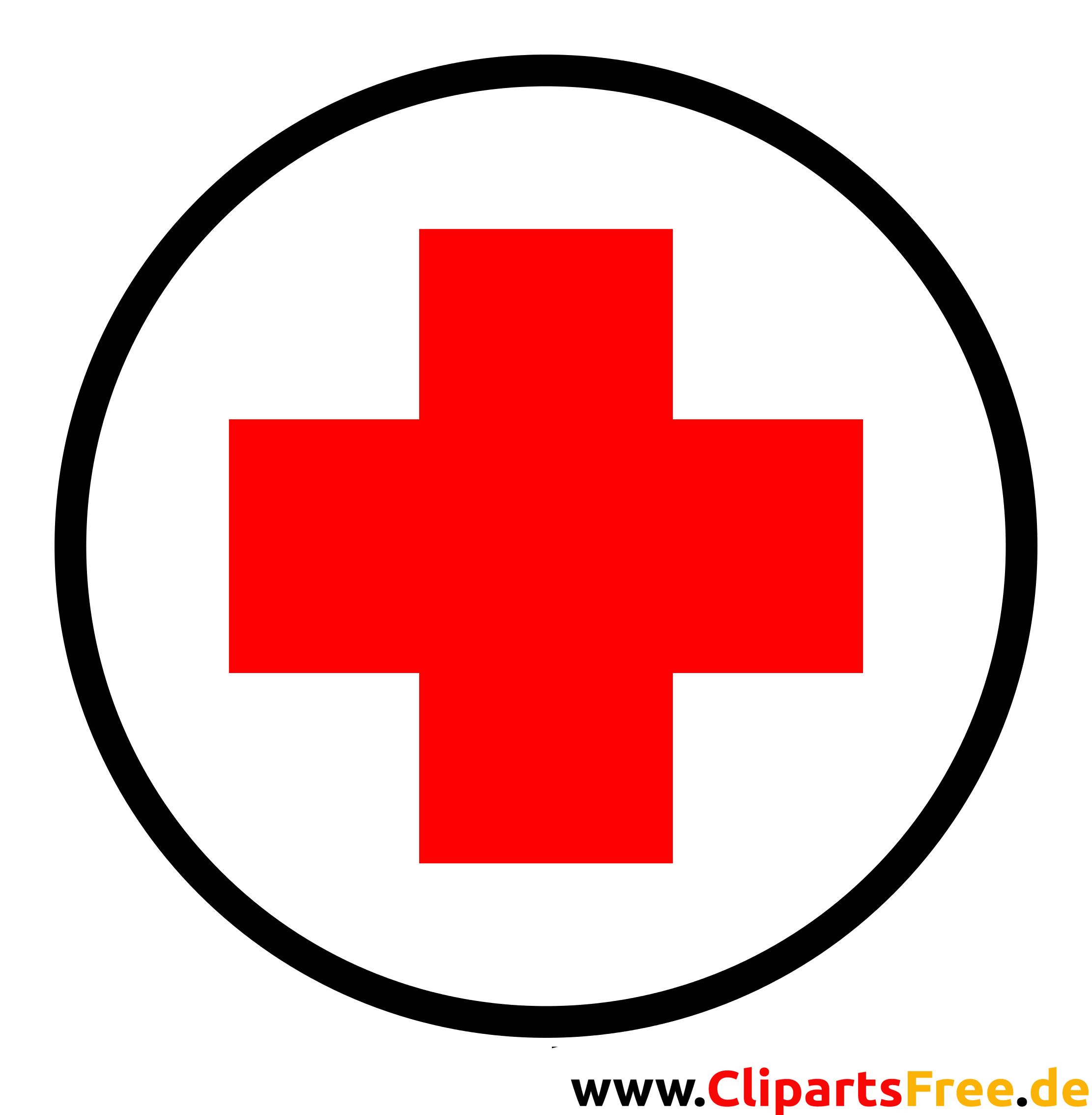 Erste Hilfe, Rotes Kreuz im Kreis Clip Art-Bild