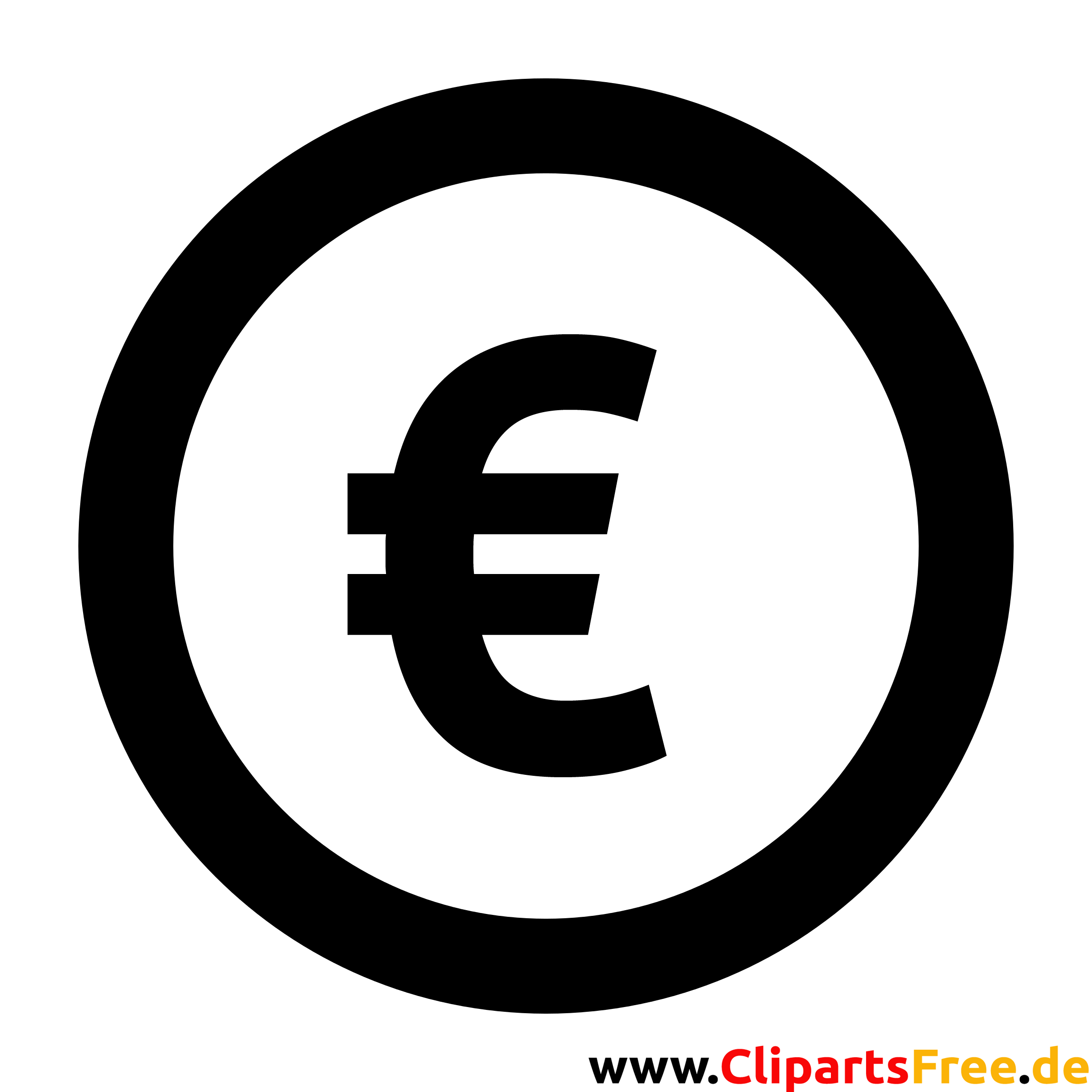 Eurozeichen Clipart Bild Grafik Illustration Schwarz Weiss