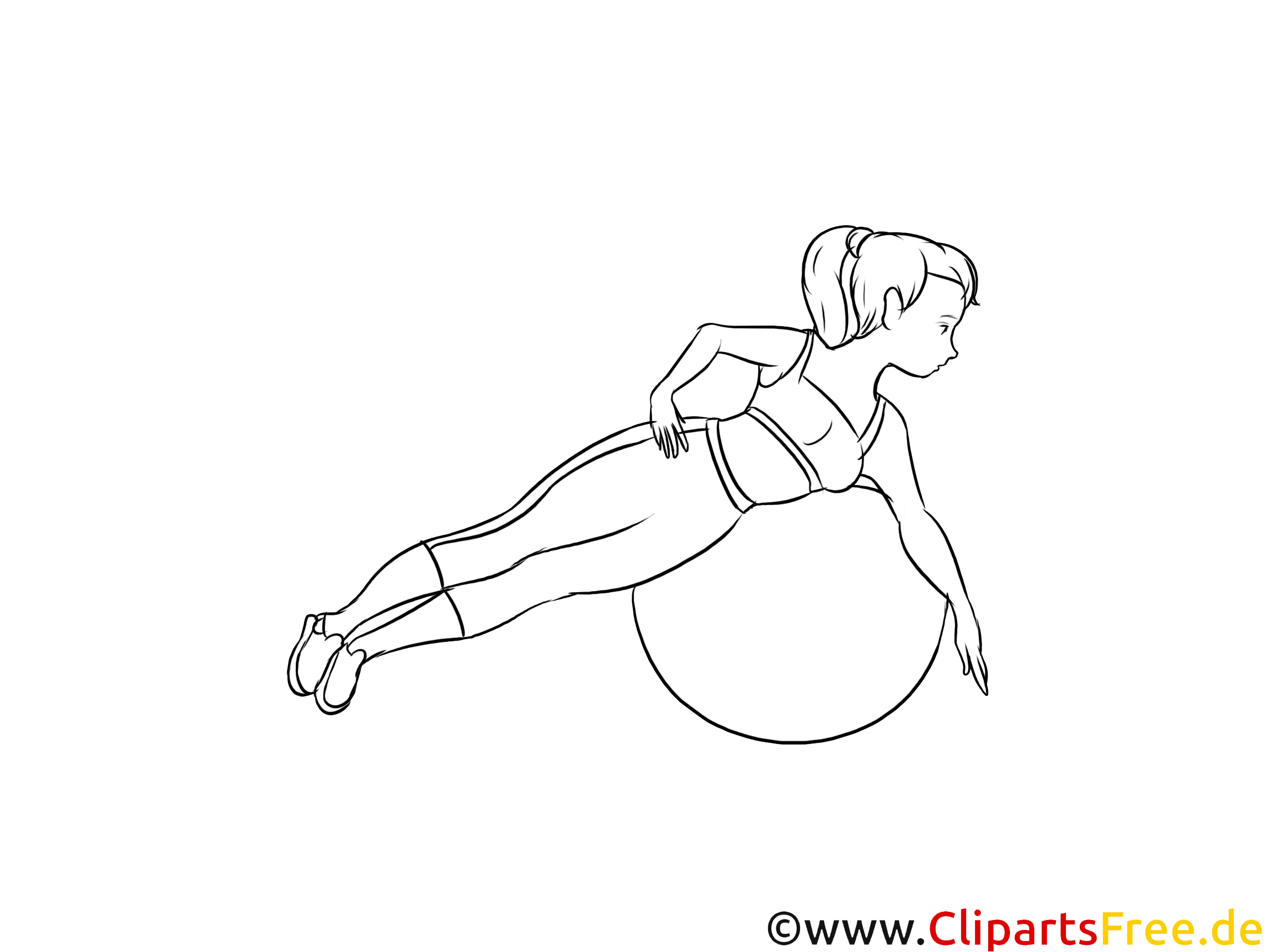 スポーツとフィットネスのクリップアート白黒