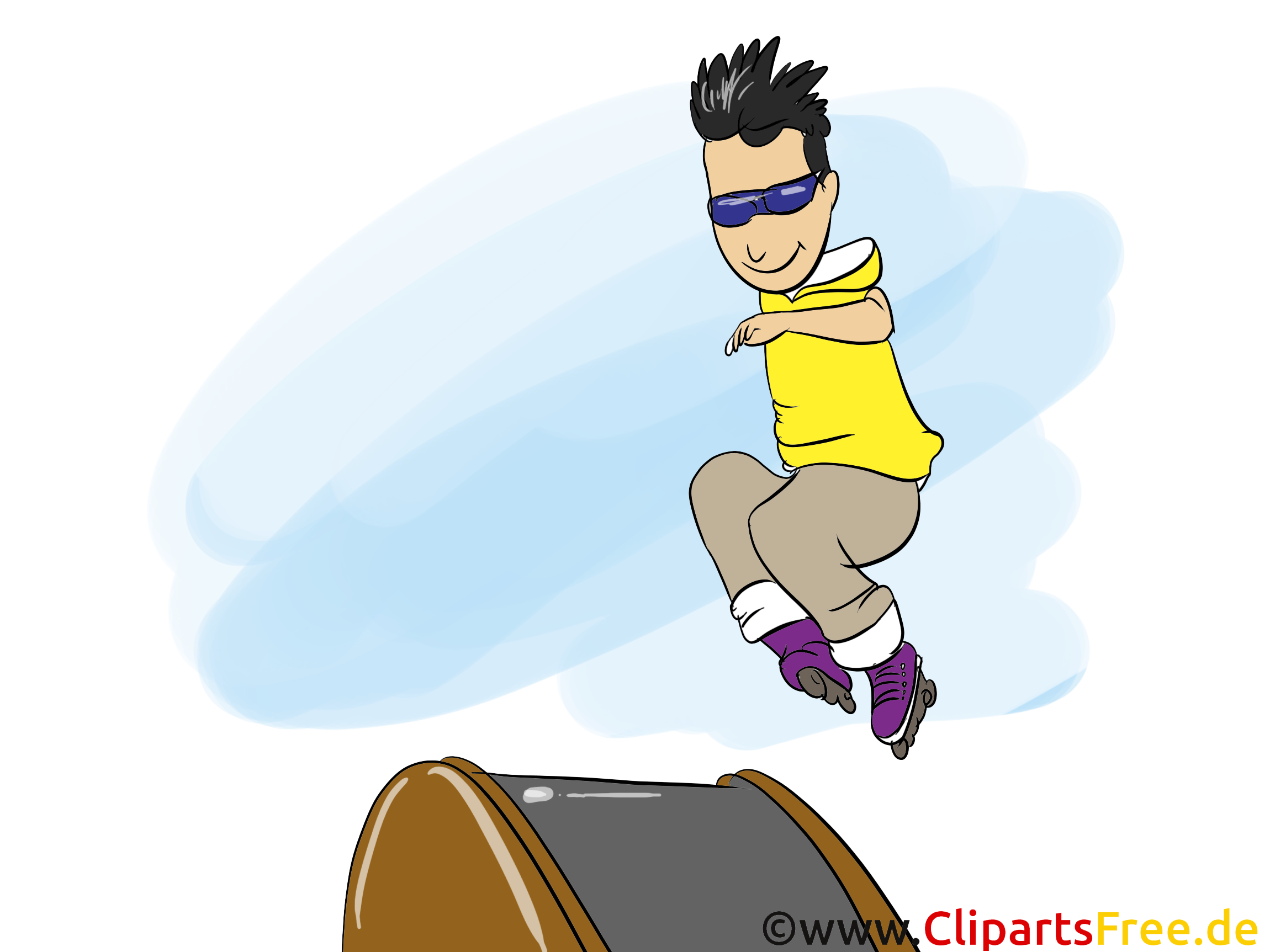 Inline Skates Cartoon, Clipart, Bild, Comic, Illustration