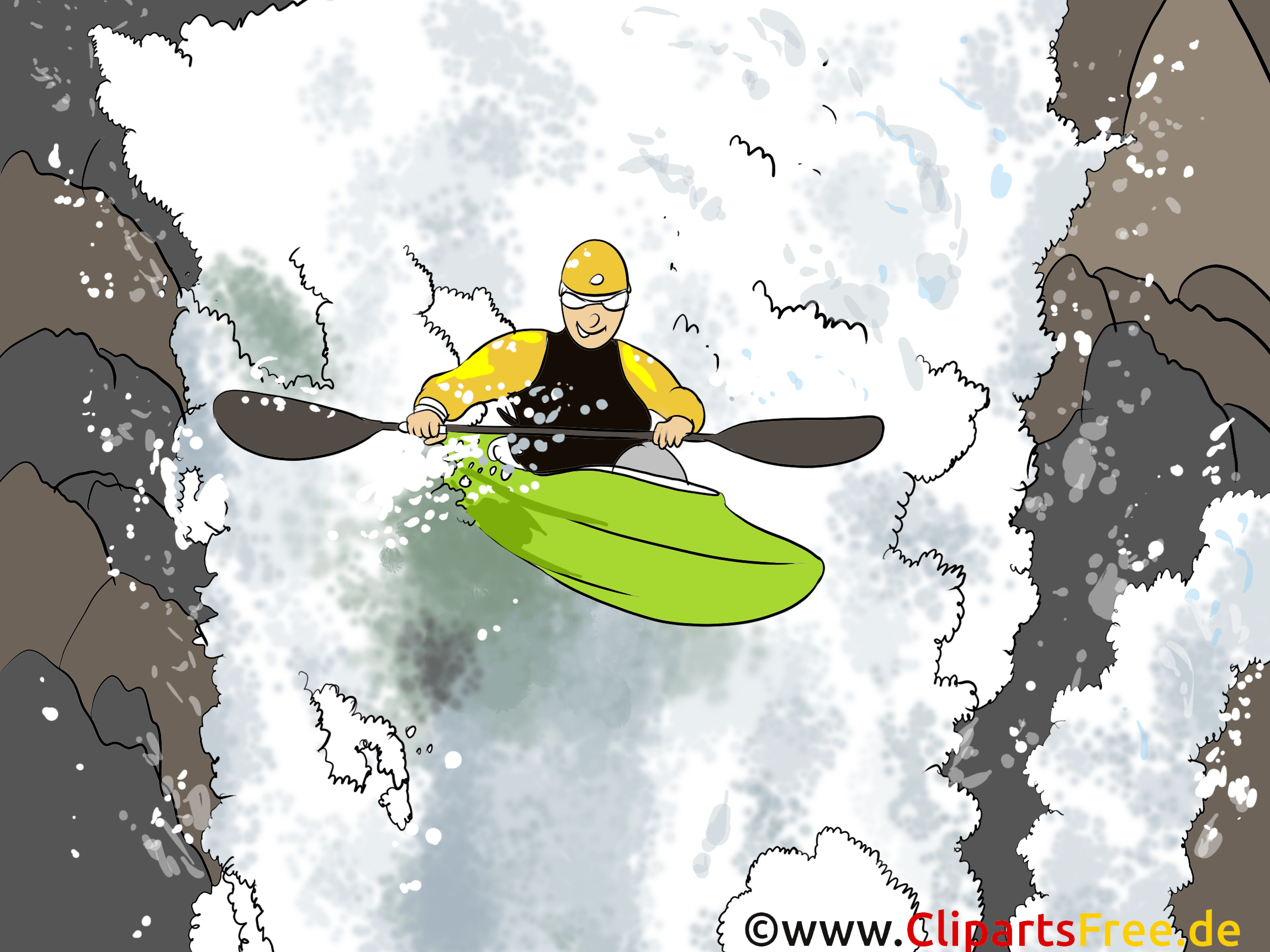 急流のカヌー カヌーグラフィック イラスト 絵