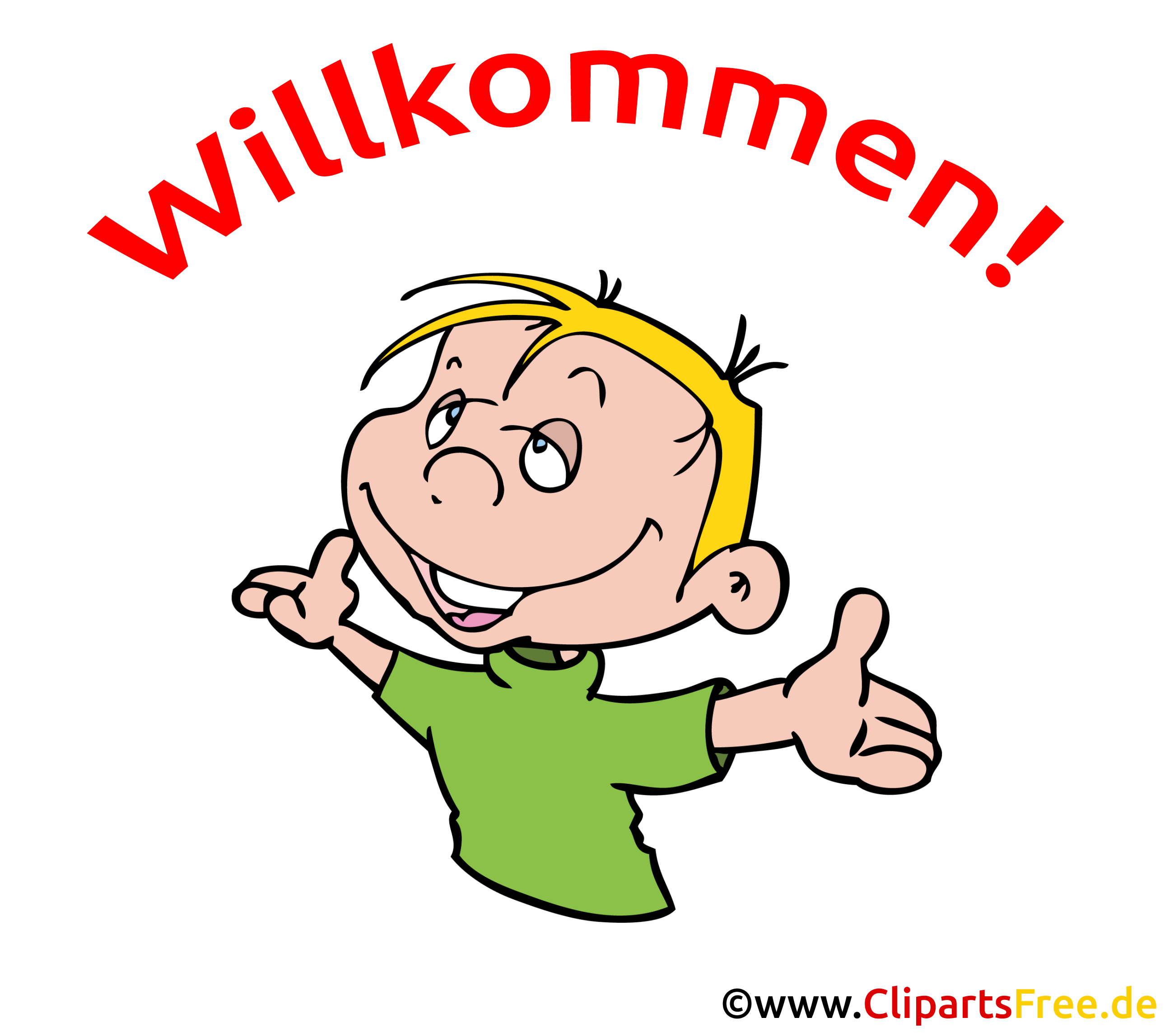 Willkommen Bild, Clipart, Illustration, Grafik, Zeichnung kostenlos