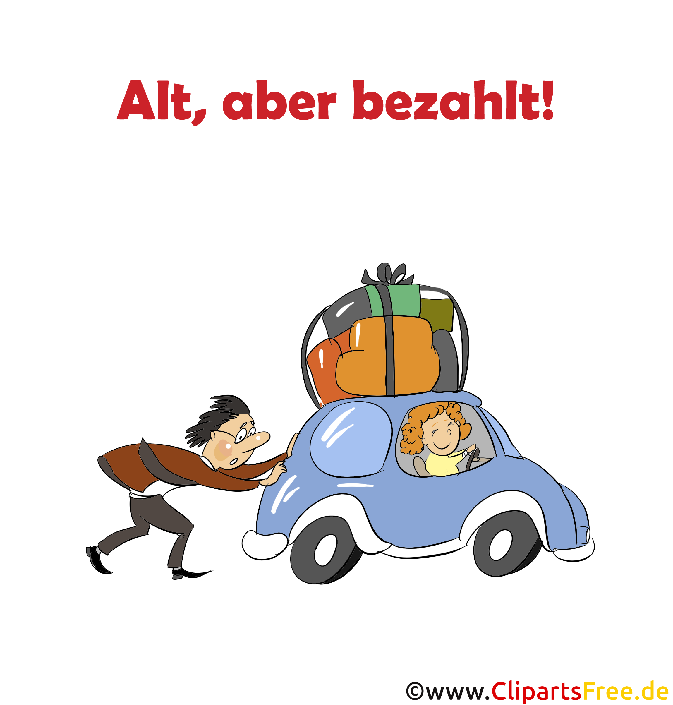 Witzige Sprüche zum Thema Auto als Cartoonbilder