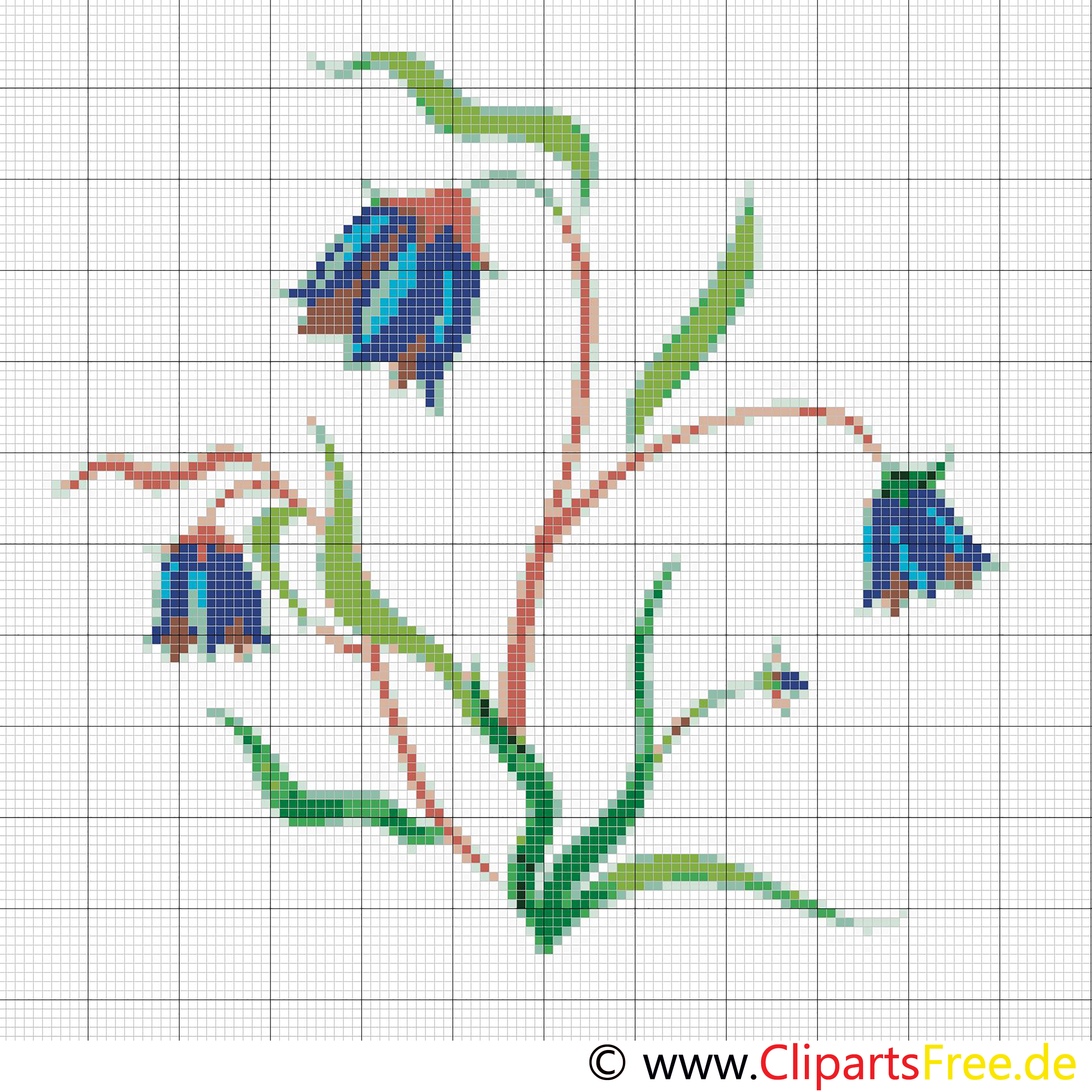 Kreuzstich Sticken Feldblumen
