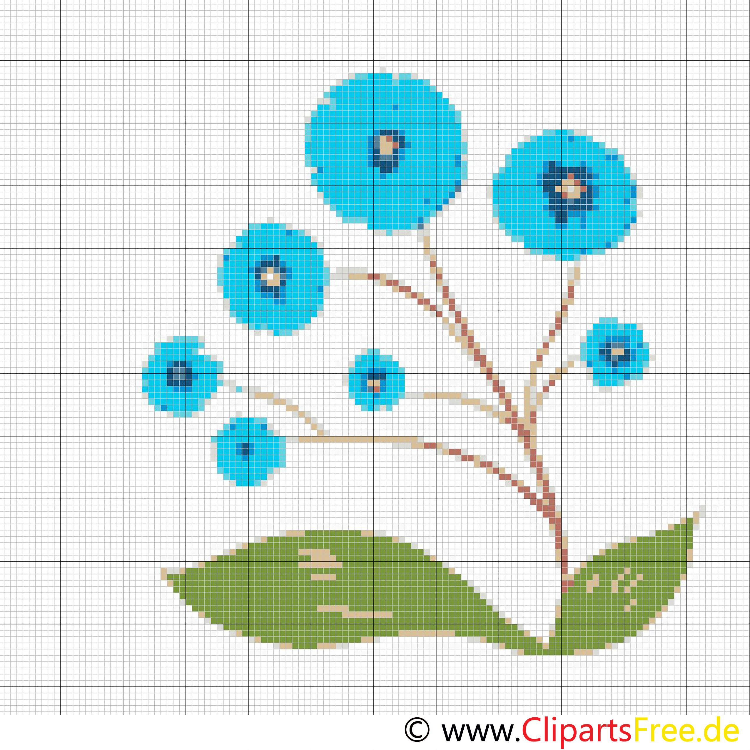 Stickbilder Kreuzstich Blumen Flockenblume