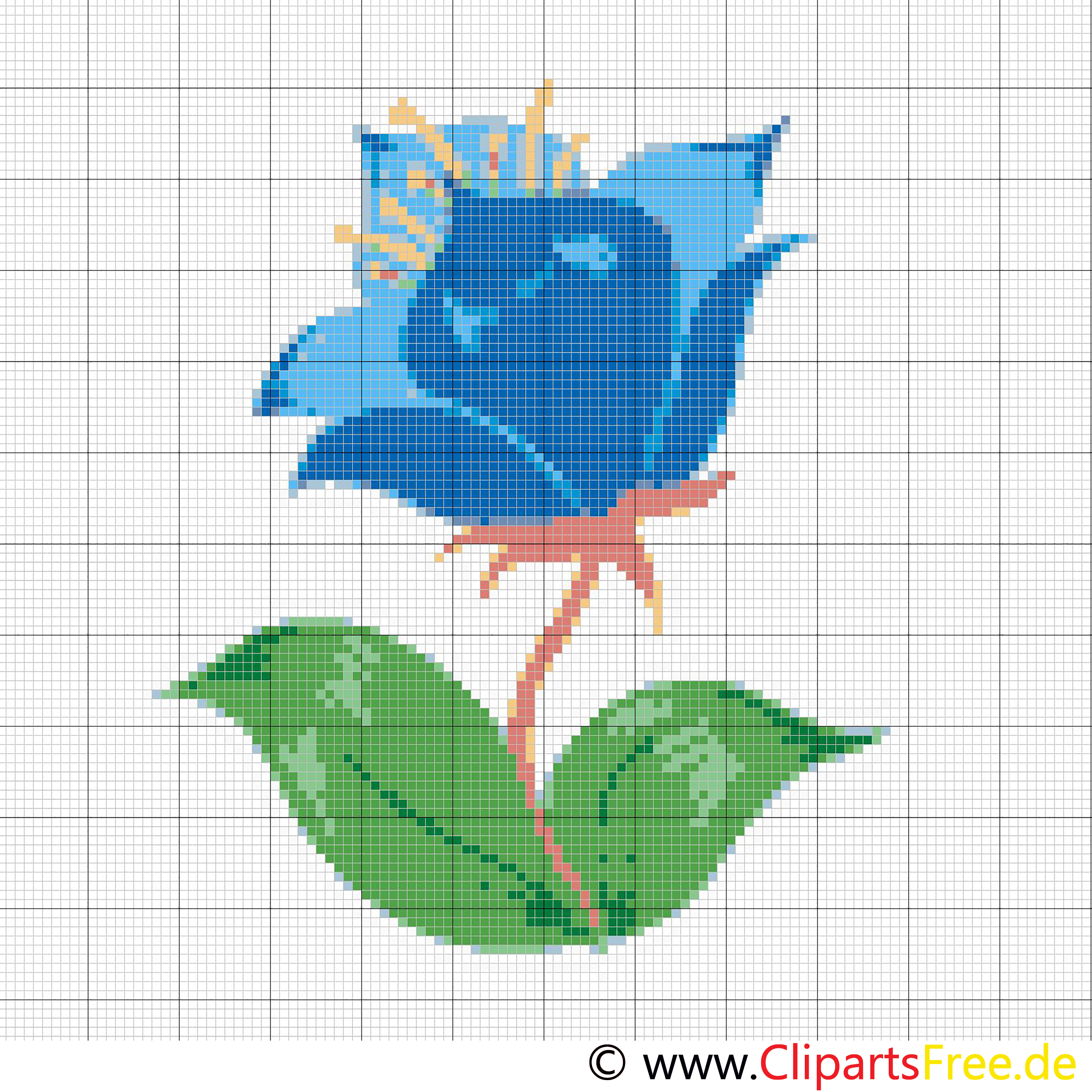 Sticken Vorlagen Blumen - Kornblume