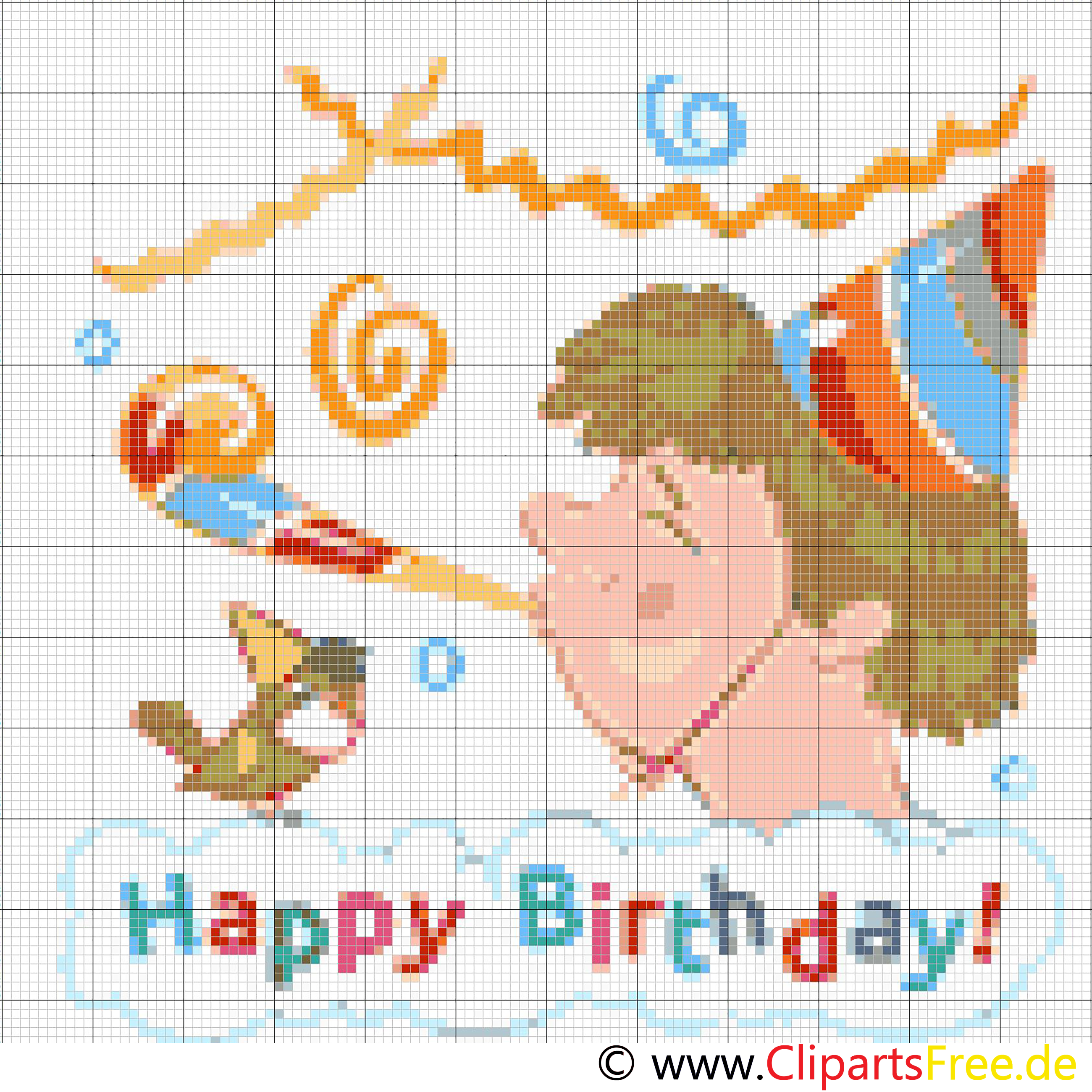 Free Cross Stitch Template Happy Birthday