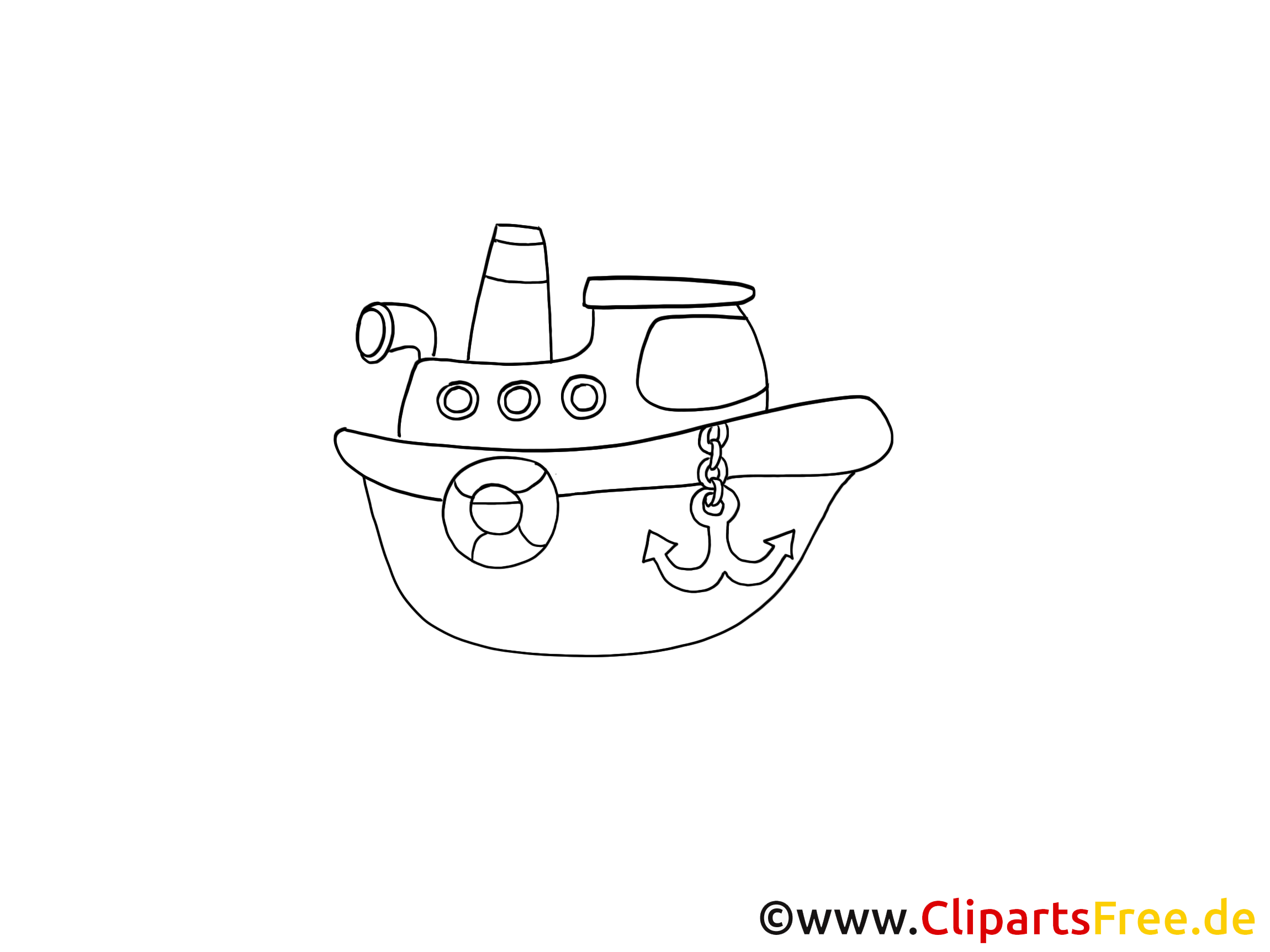 Schiff Zeichnung, Grafik schwarz-weiss, Clipart, Bild