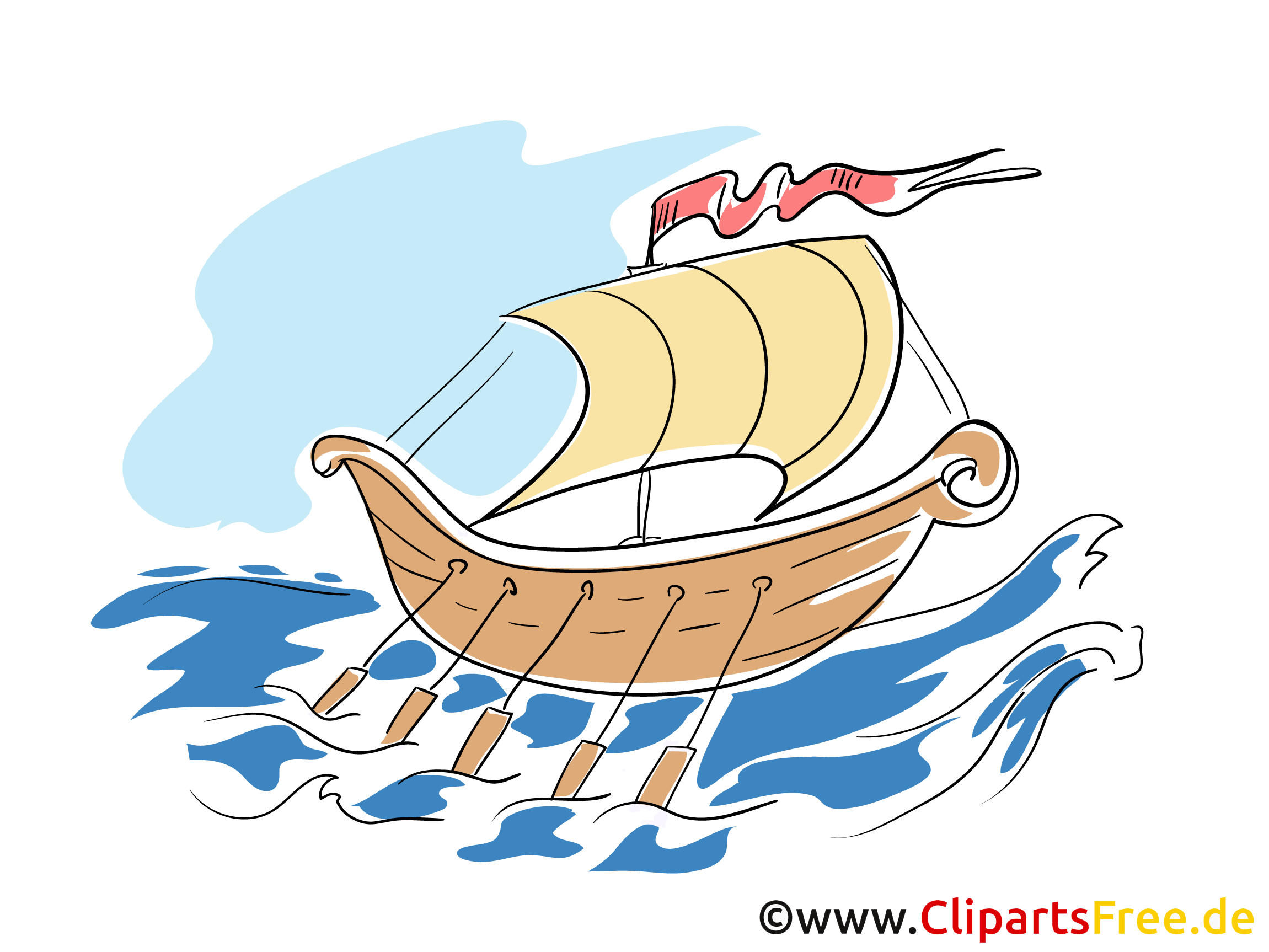 Wikinger Schiff Bild, Clipart, Illustration