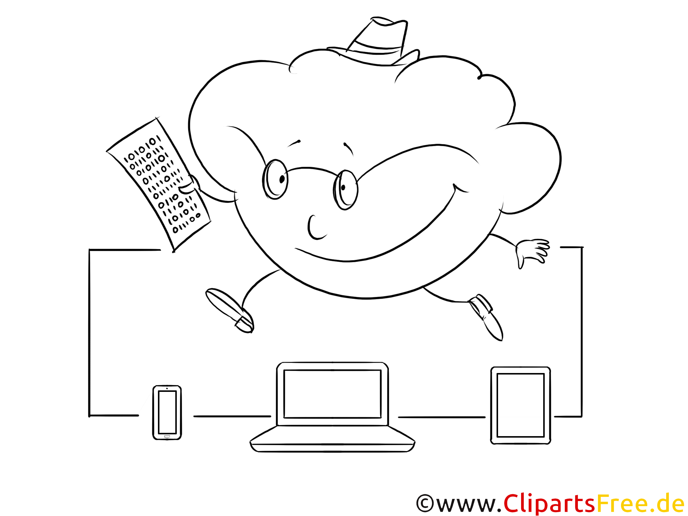 Nuage de clipart noir et blanc gratuit
