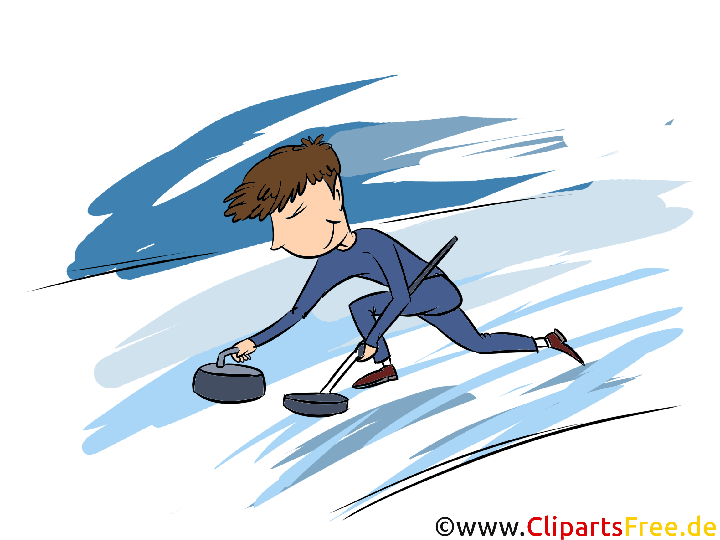 Clipart Title: Curling Clipart, Image, Illustration - Winter Sports Images.