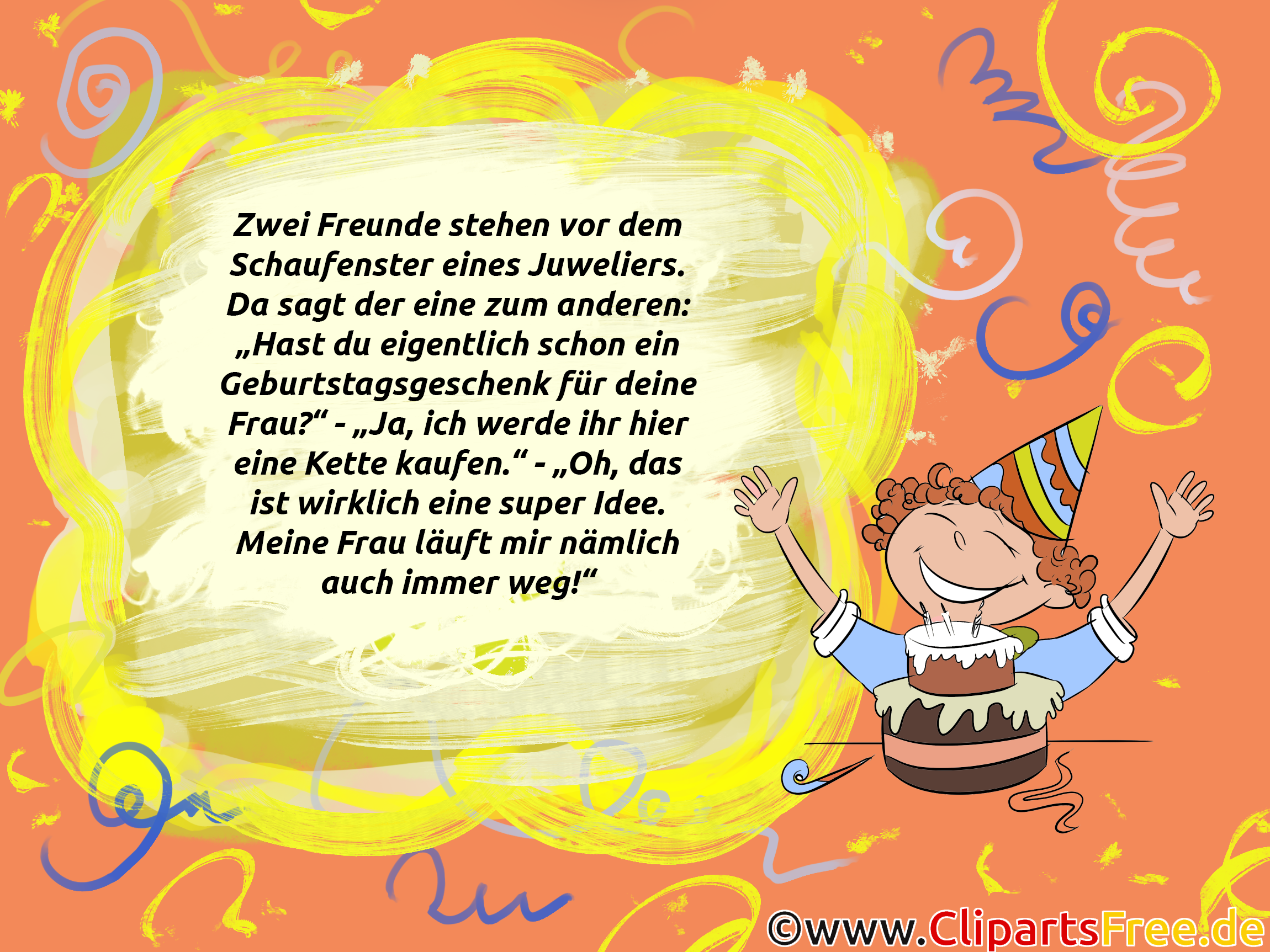 Lustiges Bild mit Text zum Geburtstag