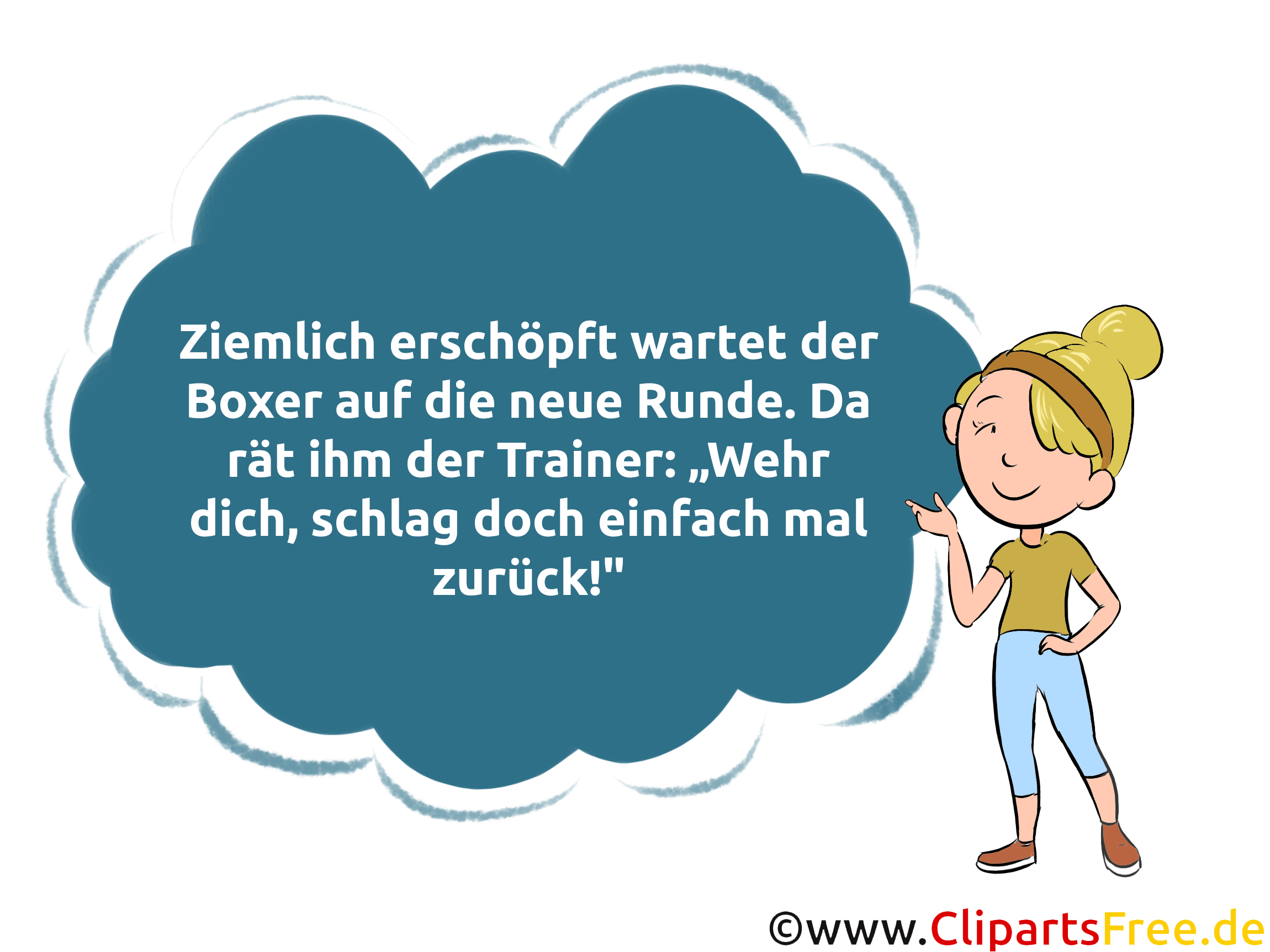 Boxen Witz als Bild zum Teilen