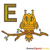 Alphabet Deutsch - Eule Bild für Vorschule
