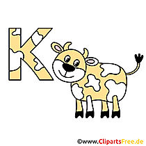 Buchstaben im Alphabet - Kuh Bild für Lehrer