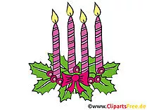 4 Advent picture, utklipp med fire stearinlys