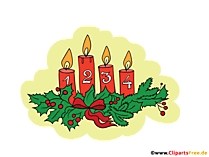 4 Kerzen zum 4. Advent Bild, Illustration, Clipart