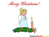 Advent Engel mit Kerze Clipart kostenlos zum Drucken