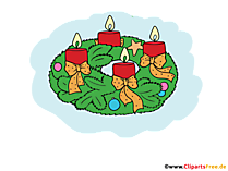 Adventskranz mit 4 Kerzen - Advent-Bilder kostenlos