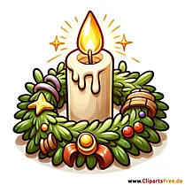 Adventski vijenac sa slikom svjetleće svijeće