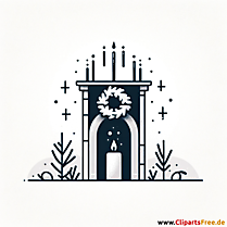 Advent clipart billede i en enkel stil