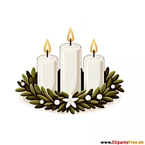 Clipart s tri svijeće za Advent