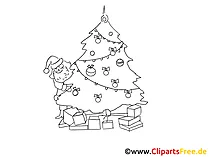 Clipart Czarno-biały na Boże Narodzenie
