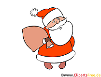 Clipart Weihnachtsmann Illusration, Bild, Grafik, Comic