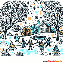 Clipart Winter kostenlos zum Drucken