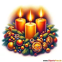 Clipart za advent s božićnim vijencem