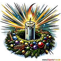 Clipart til første advent i tegneseriestil