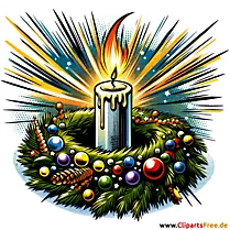 Clipart za prvi Advent u komičnom stilu