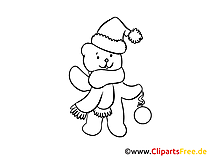 Coloring Sheet Christmas Teddy for free Coloring Sheet Christmas Teddy for free