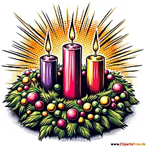 Komični isječak za advent s božićnim vijencem