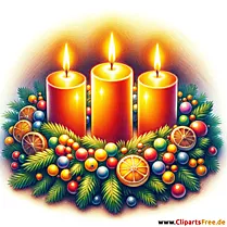 Drie kaarsen clipart voor advent