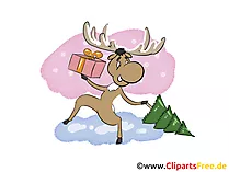 Moose mula sa Santa Claus larawan, clip art, larawan, cartoon nang libre