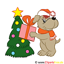 Geschenke zu Weihnachten Cartoonbild. Clipart, Grafik