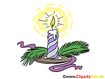 Gratis Bilder Advent - Kerze mit Tennenbaumzweig