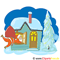 Haus in Schnee Clipart zu Weihnachten