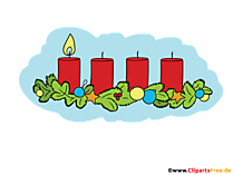 Kerzen zur Adventszeit Clipart, Illustration, Bild