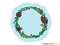 Kranz aus Pflanzen und Zapfen Illustration, Bild, PNG Clipart