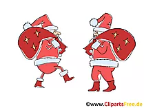 Santa Claus irudiak, marrazki bizidunak, cliparts