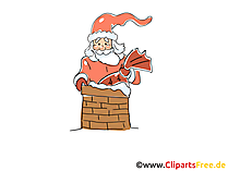Santa Stuck Up The Chimney Clip Art