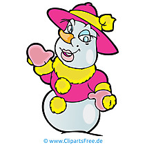 Schneefrau Clipart, Bild, Cartoon, Grafik, Illustration