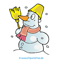 Schneemann mit Eimer Cartoon, Bild