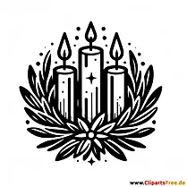 Crno-bijeli clipart za Advent