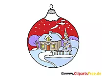 Christmas tree ball with winter motives