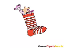 Kersfees sokkie met geskenke prentjie, clip art, spotprent